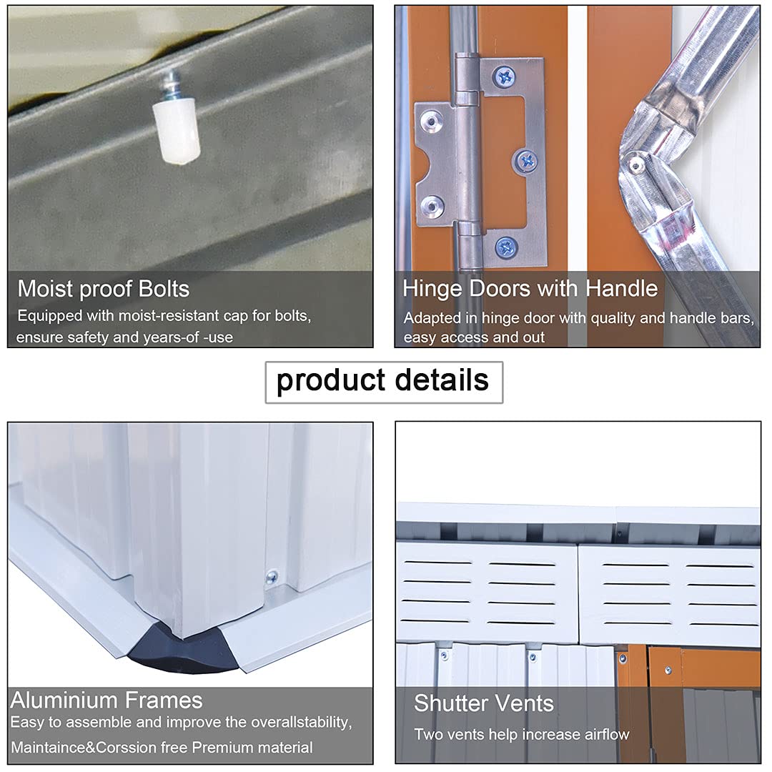 【Storage Shed】5 x 3 FT Outdoor Storage Sheds,Metal Sheds Outdoor Storage for Patio Lawn Backyard