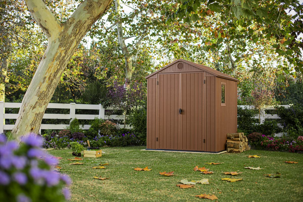 【Storage Shed】【BS】6x6 Darwin Outdoor Apex Garden Storage Shed, Brown