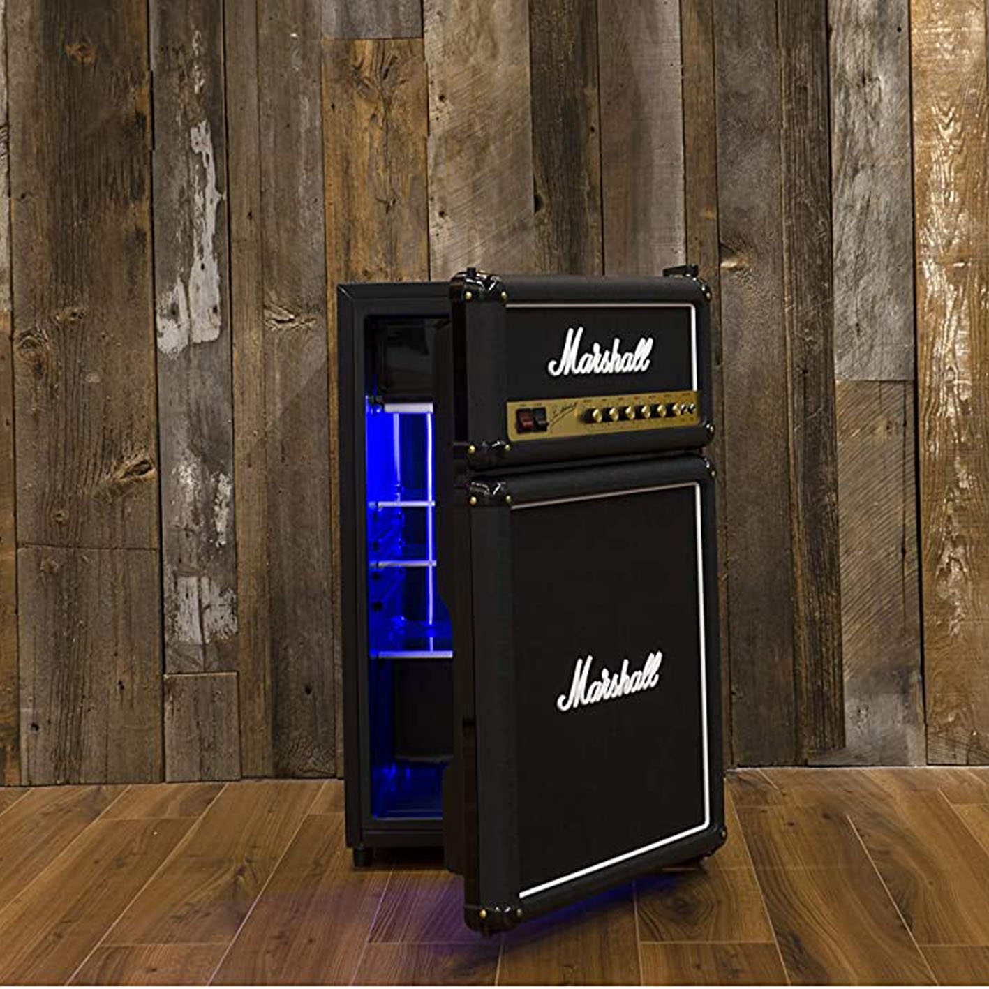 Marshall MF44BLKNAU 4.4 Cubic-Foot Bar Fridge with Freezer, Black