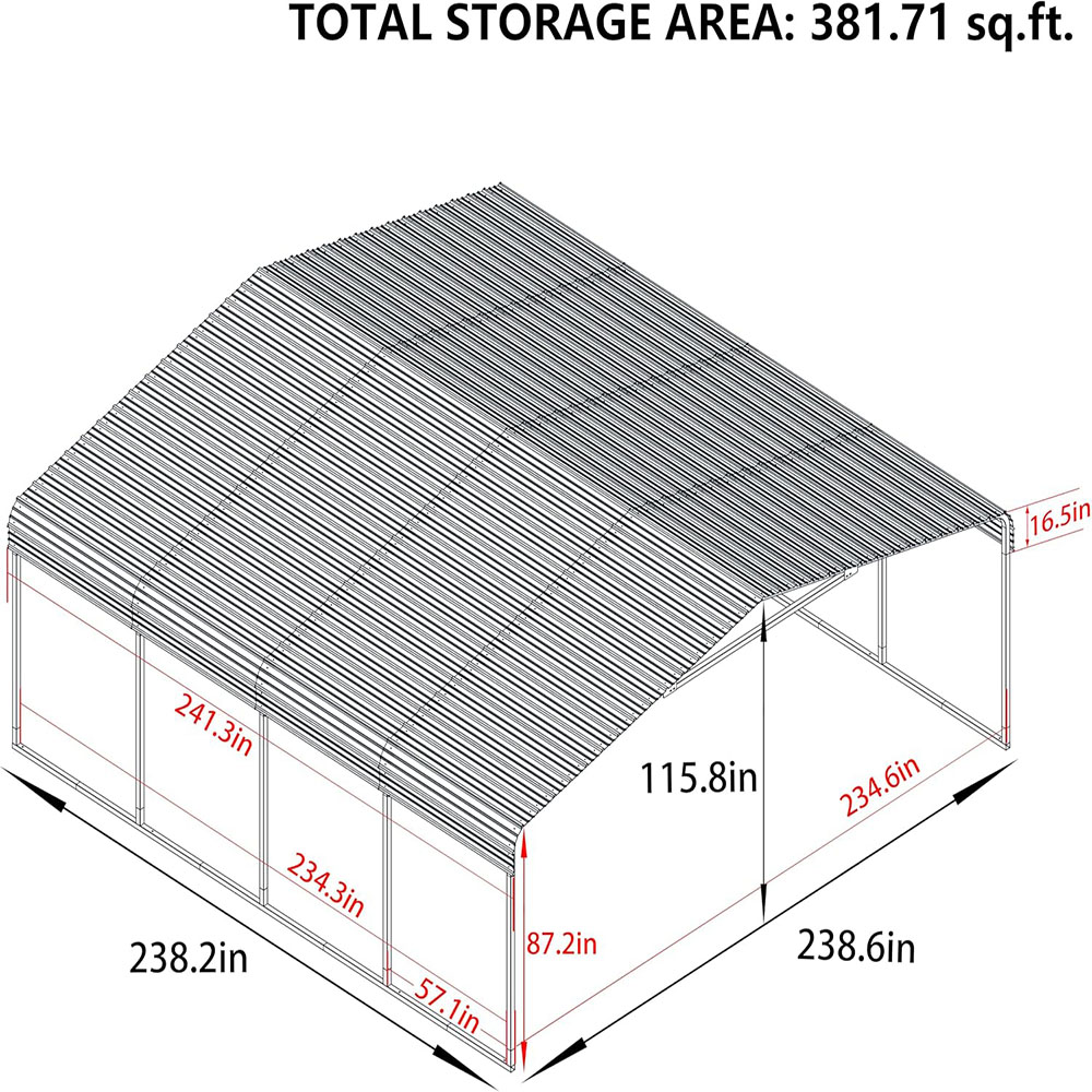 MUPATER Metal Carport, Heavy Duty Outdoor Carport Kit