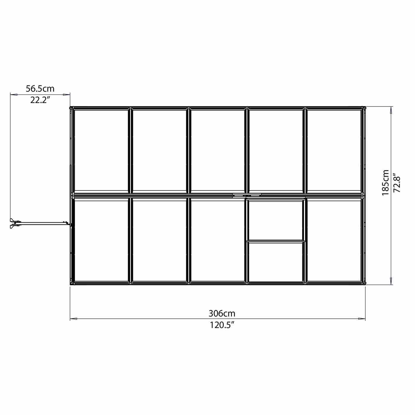Palram Canopia Mythos 6x10 Silver Greenhouse -TwinWall Polycarbonate, Aluminum Frame, Base Included