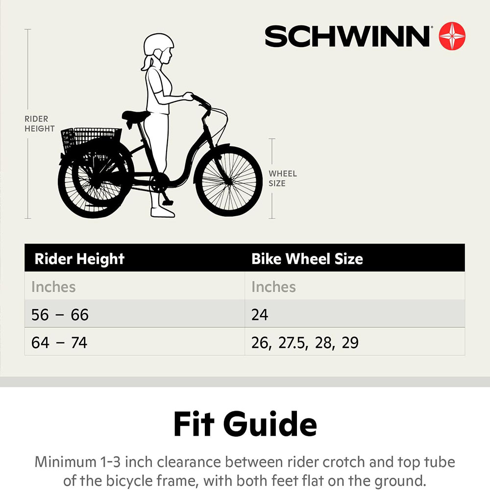 Schwinn Meridian Adult Tricycle, 24 or 26-Inch Wheel Options, Low Step-Through Aluminum Frame