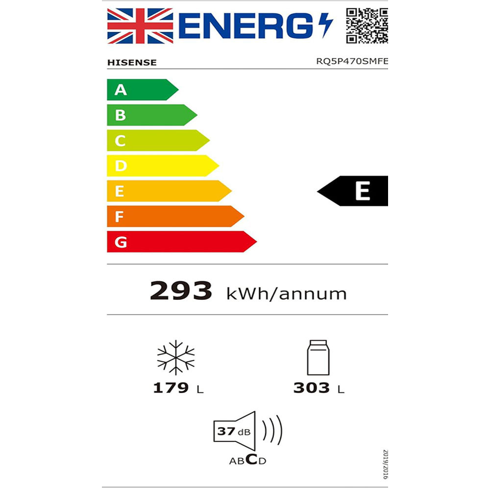 Hisense RQ5P470SMFE Wifi Connected American Fridge Freezer Cross Door with Water Dispenser