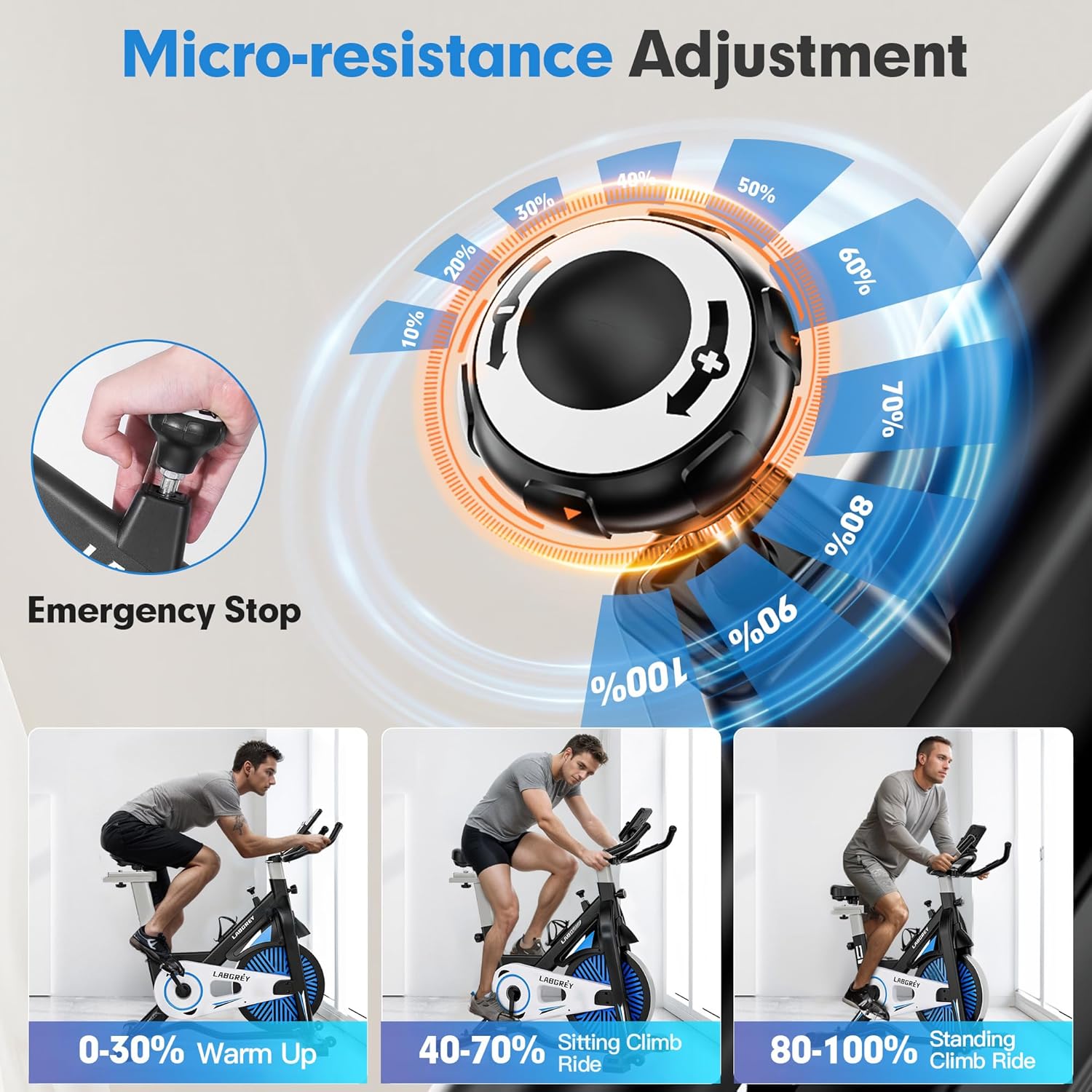 Exercise Bike Indoor Cycling Bike Stationary Cycle Bike with Heart Rate Sensor & Comfortable Seat Cushion, Quiet Fitness Bike for Home Cardio Workout